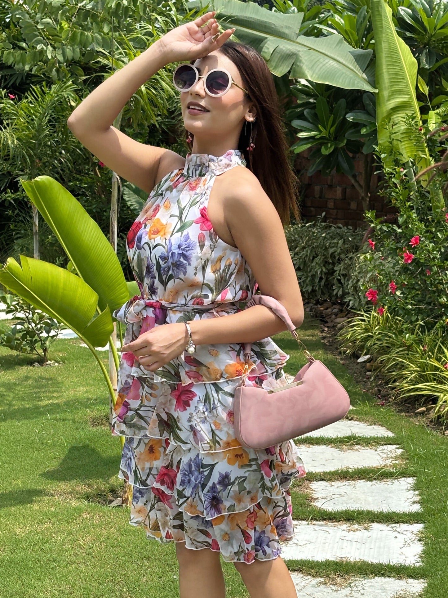 TANDUL Floral Printed Georgette Dress