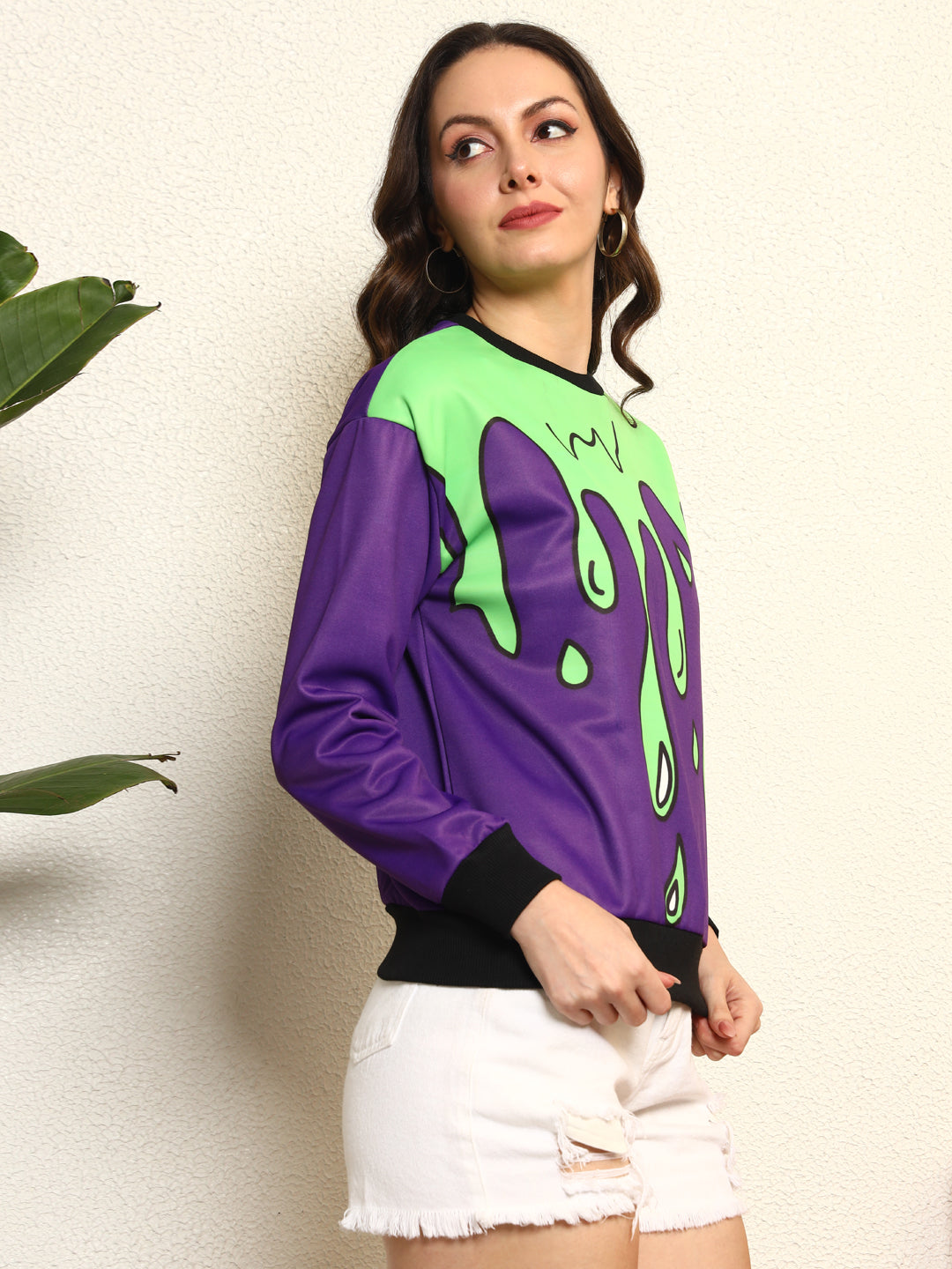 TANDUL Women Purple Printed Sweatshirt