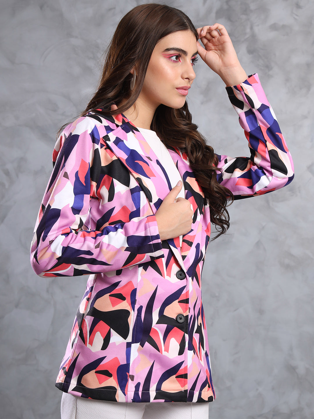 TANDUL  FLEECE BLEND Printed Coat For Women