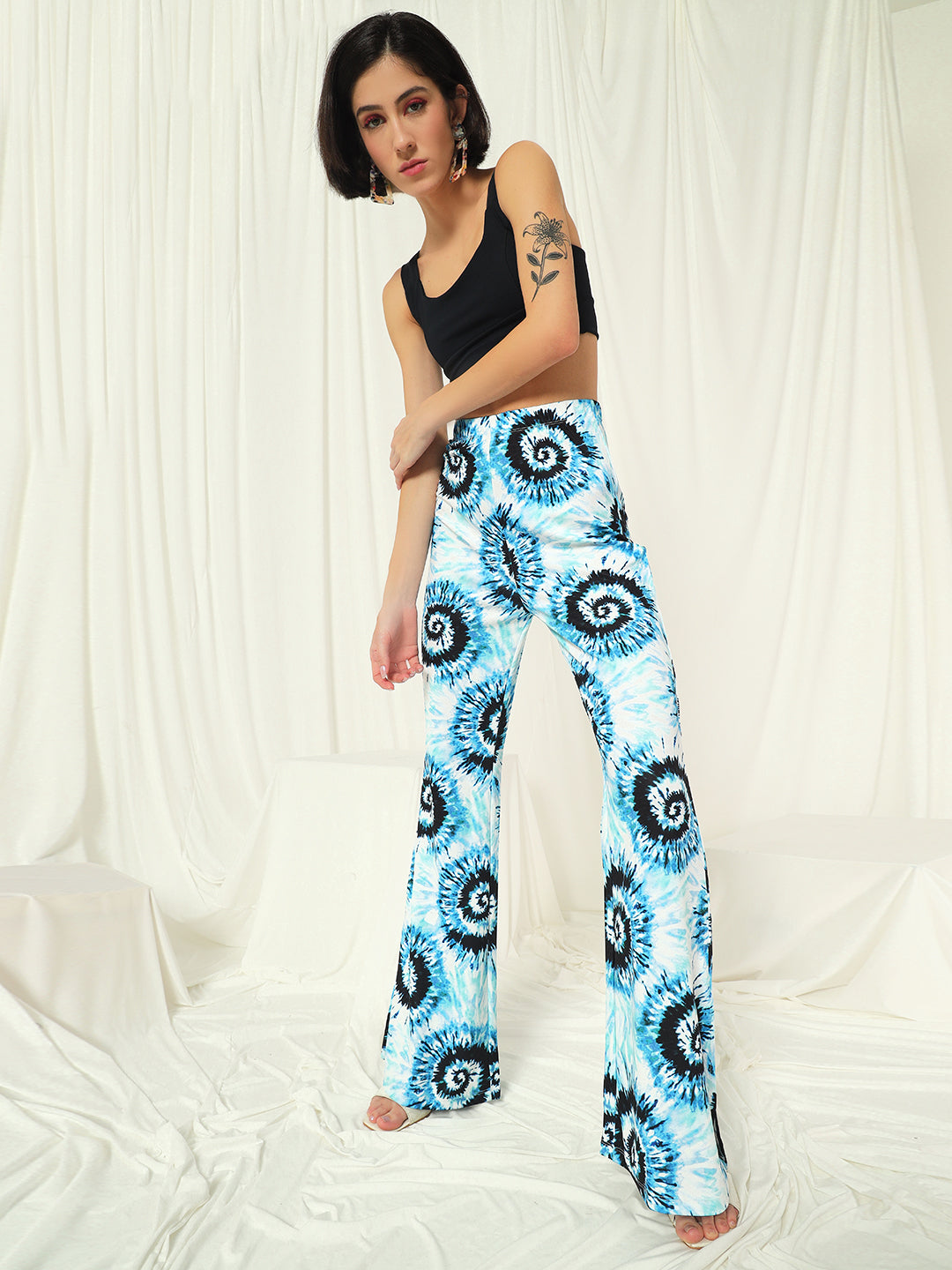 TANDUL  Women Regular Fit Light Blue Lycra Blend Trousers