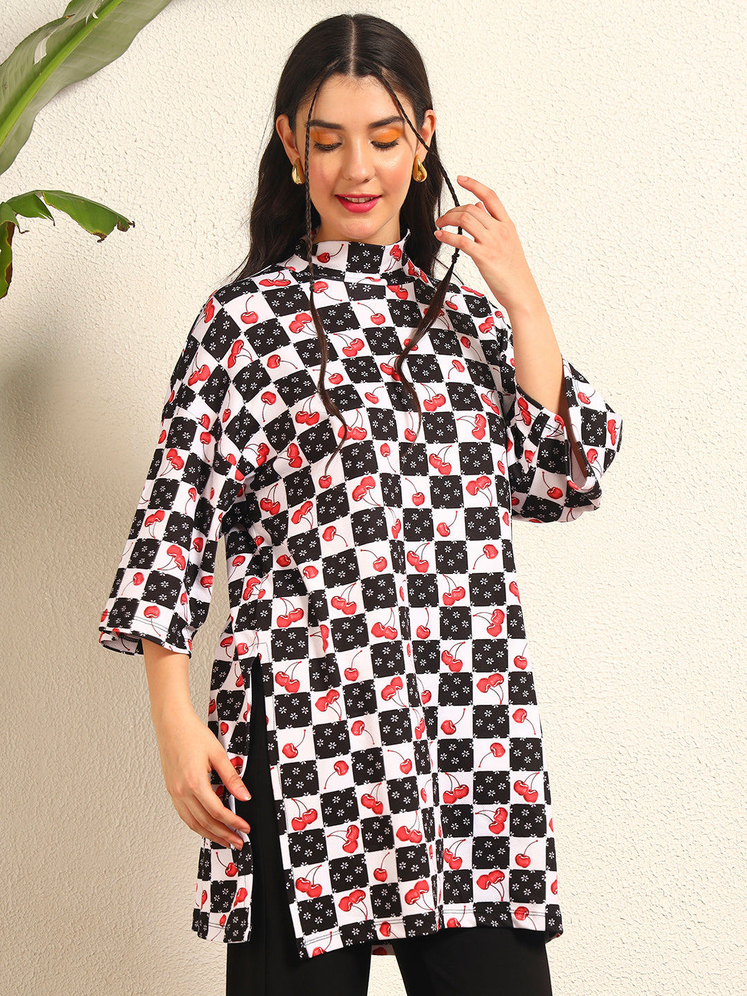 TANDUL Women Oversize Cherry Printed Tunic