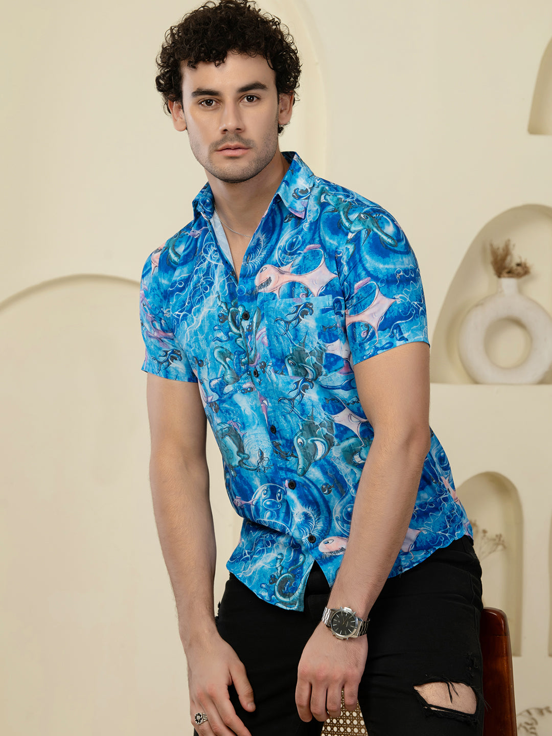 TANDUL Men Printed Casual Multicolor Shirt