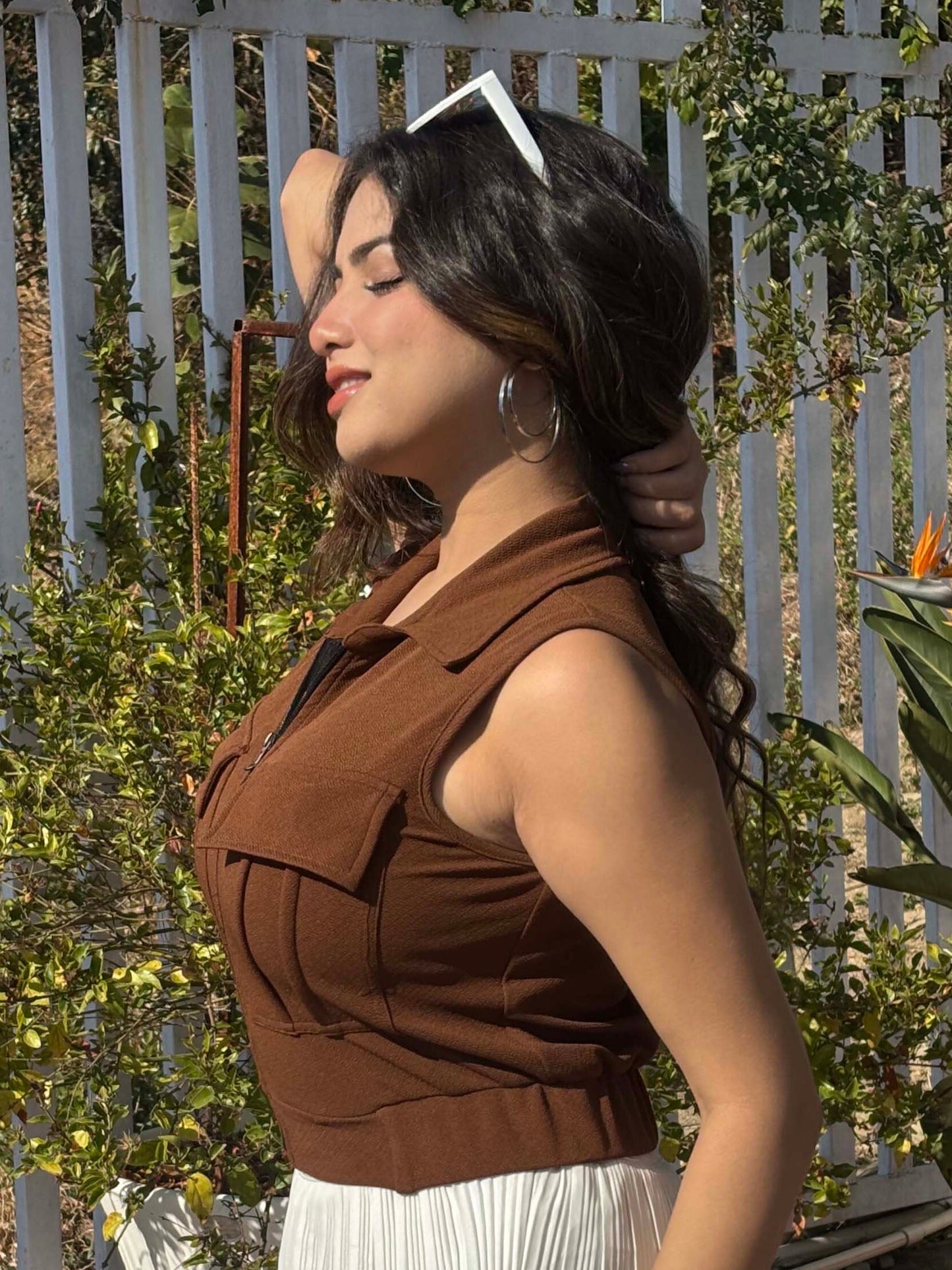 TANDUL Women Stylish Brown Top