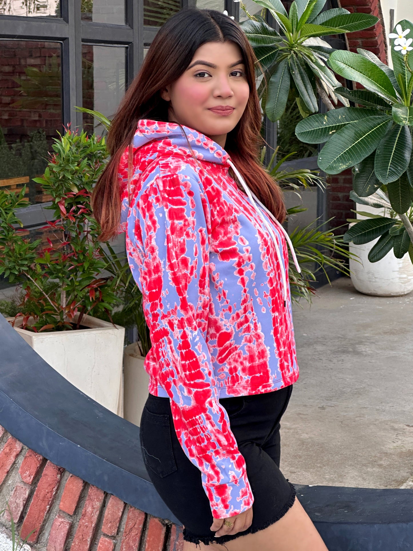 TANDUL Women Multicolor Tie Dye Hoodie