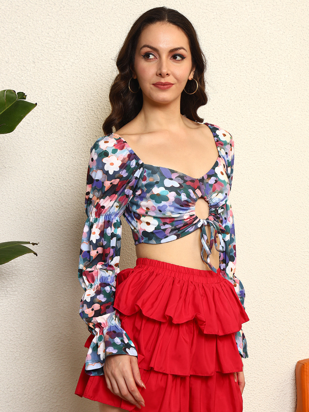 TANDUL Women Multicolor Floral Crop Top
