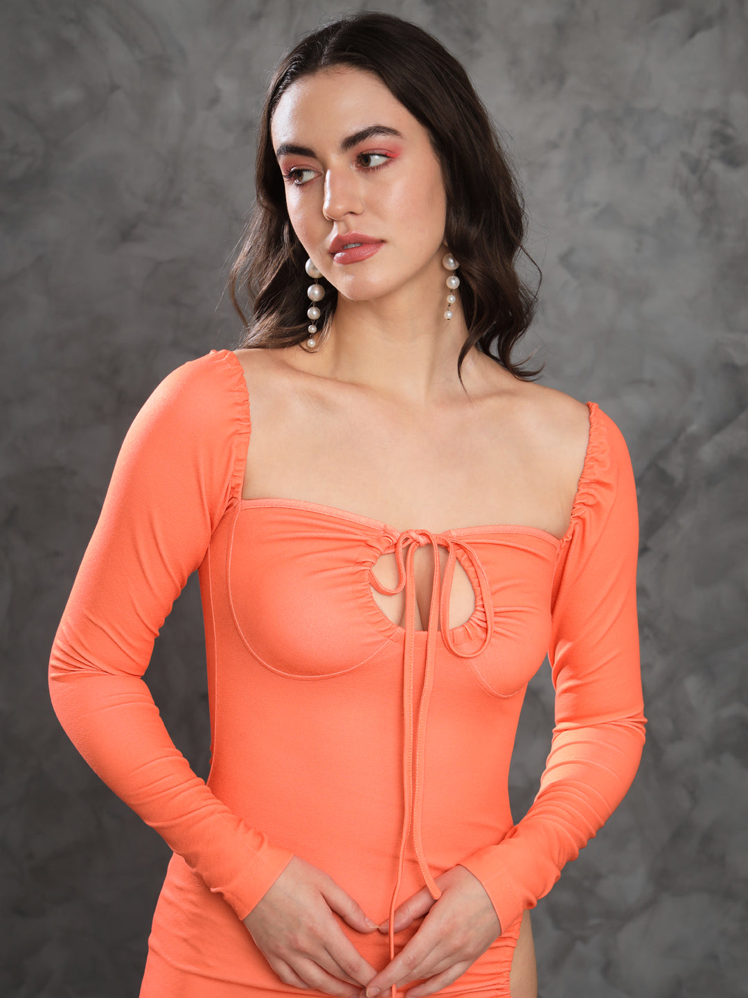 TANDUL Women Bodycon Orange Dress