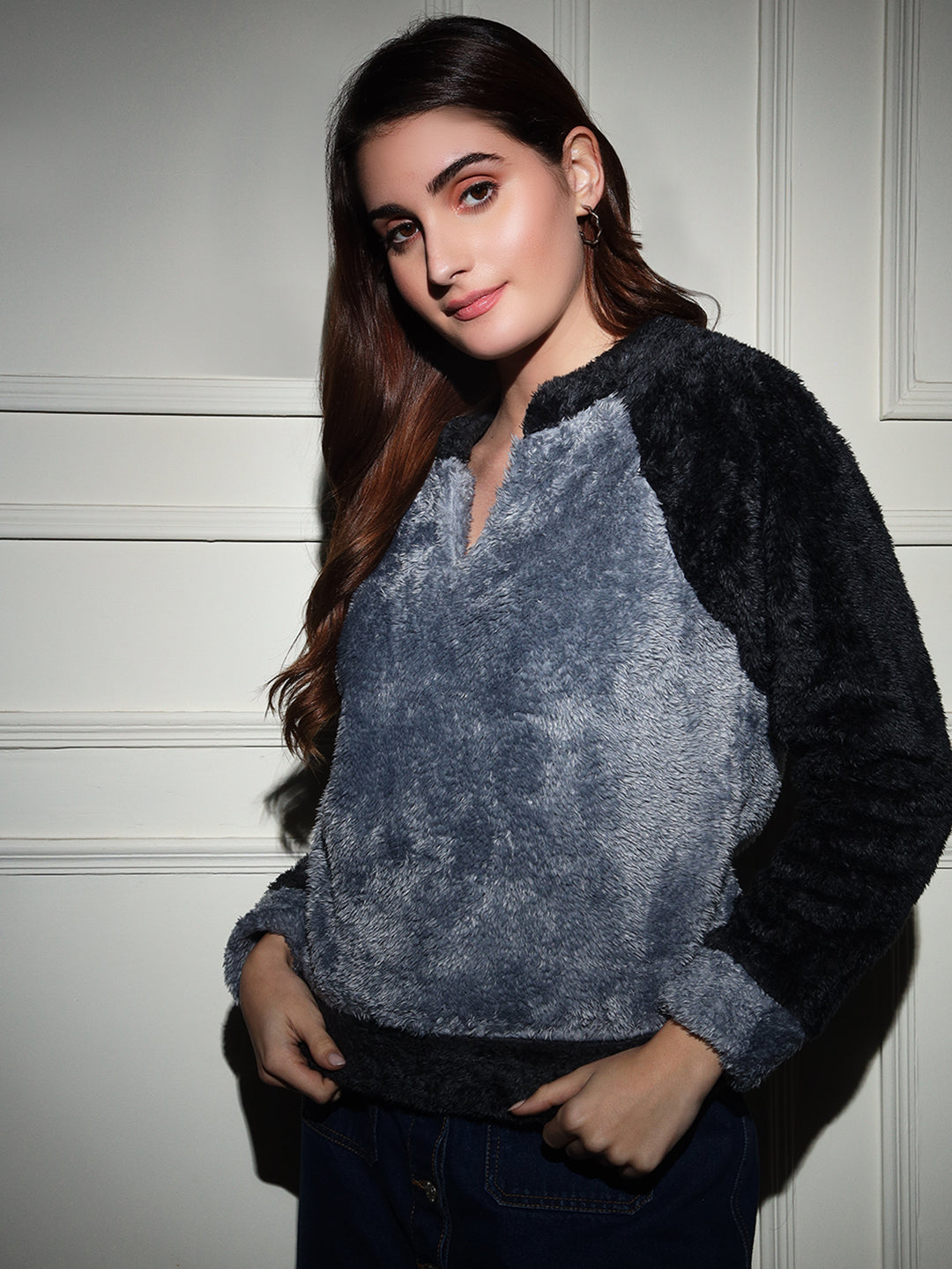 TANDUL  Women Full Sleeve Solid Sweatshirt