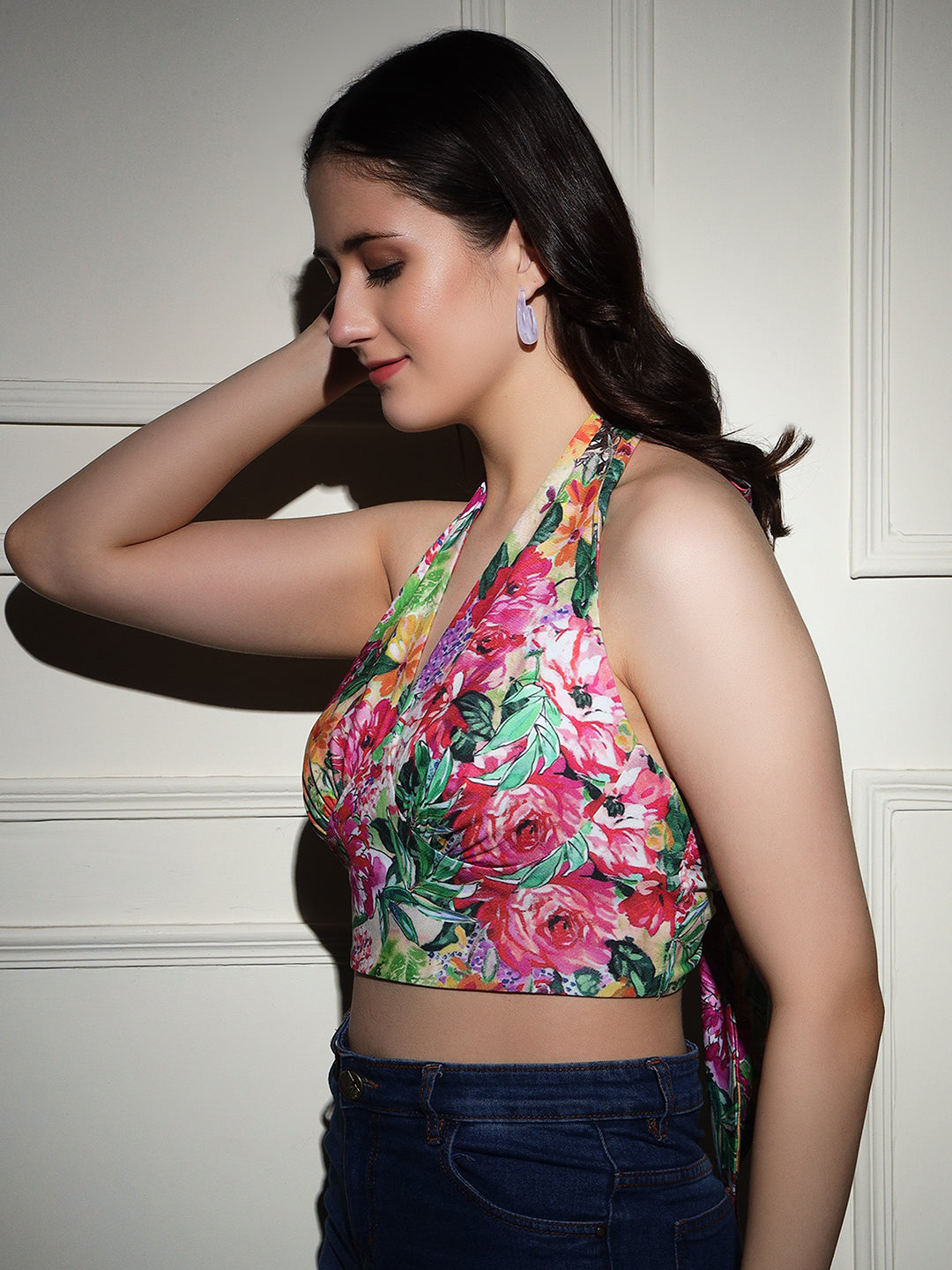 TANDUL  Casual Sleeveless Floral Print Women Multicolor Top