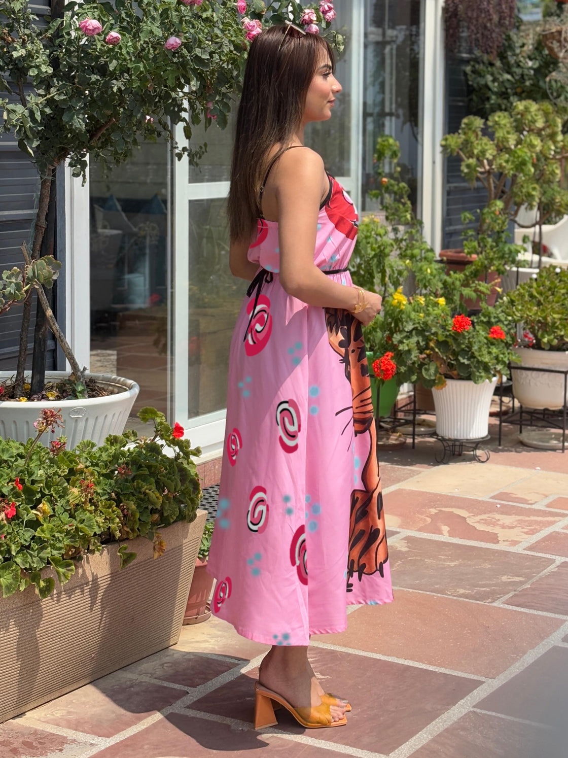 Tandul Women Stunning Tiger Graphic Printed Dress