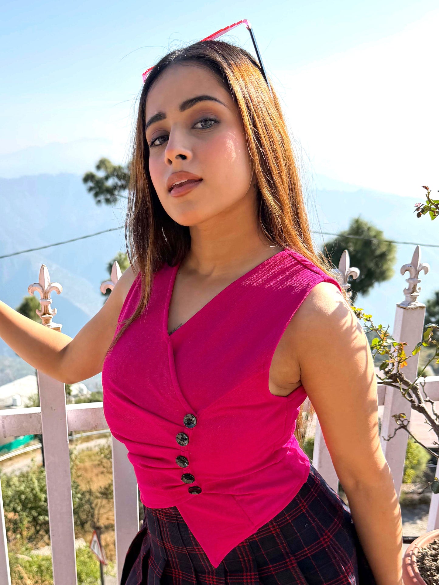 TANDUL Women Fuchsia Pink Stylish Top