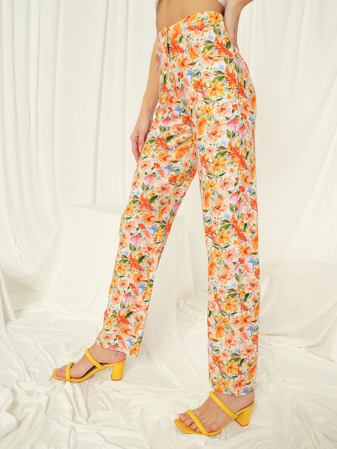 TANDUL  Women Regular Fit Multicolor Lycra Blend Trousers