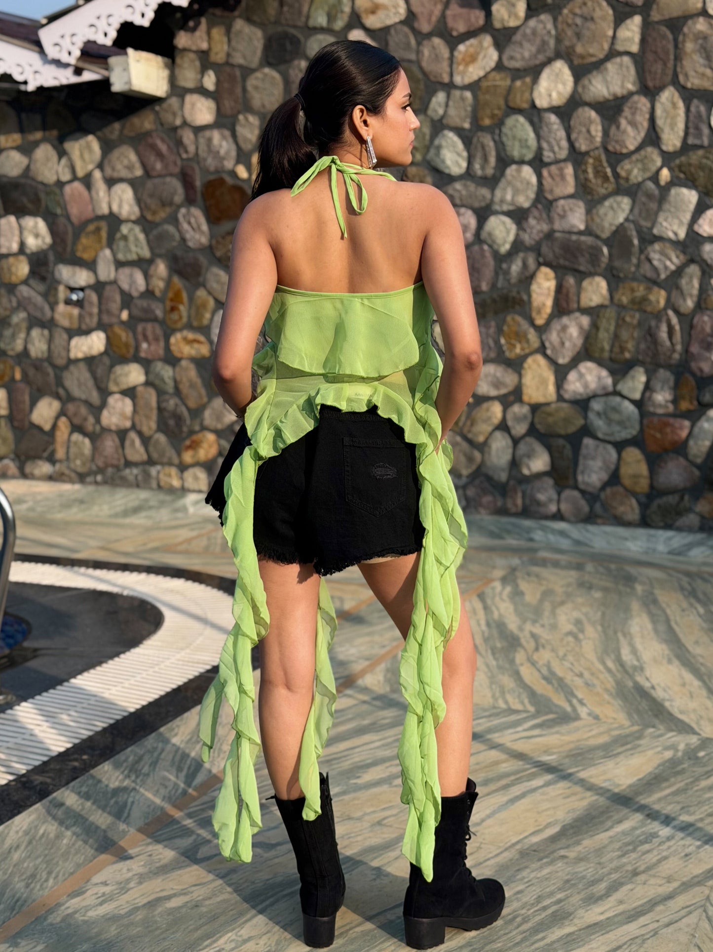 TANDUL Women Stunning Georgette Green Shrug