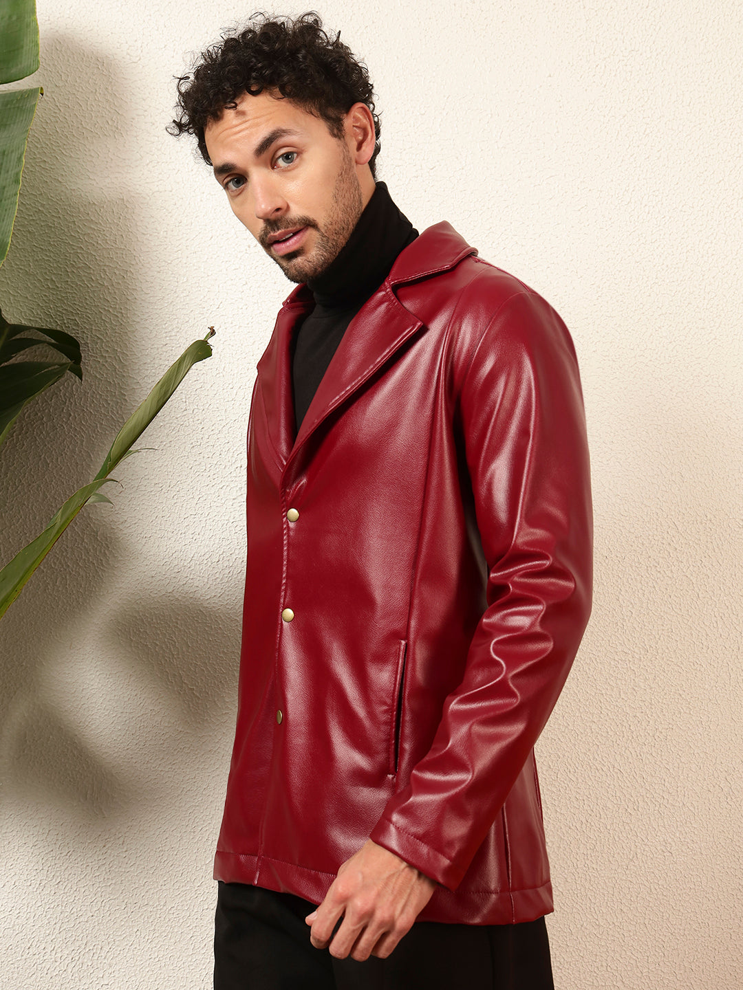 TANDUL Men's Solid Single Breasted Blazer