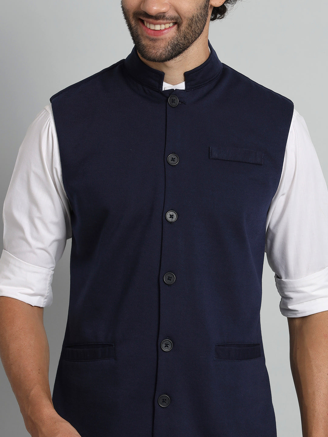 TANDUL  Men Solid Single Breasted Casual Blazer  (Dark Blue)