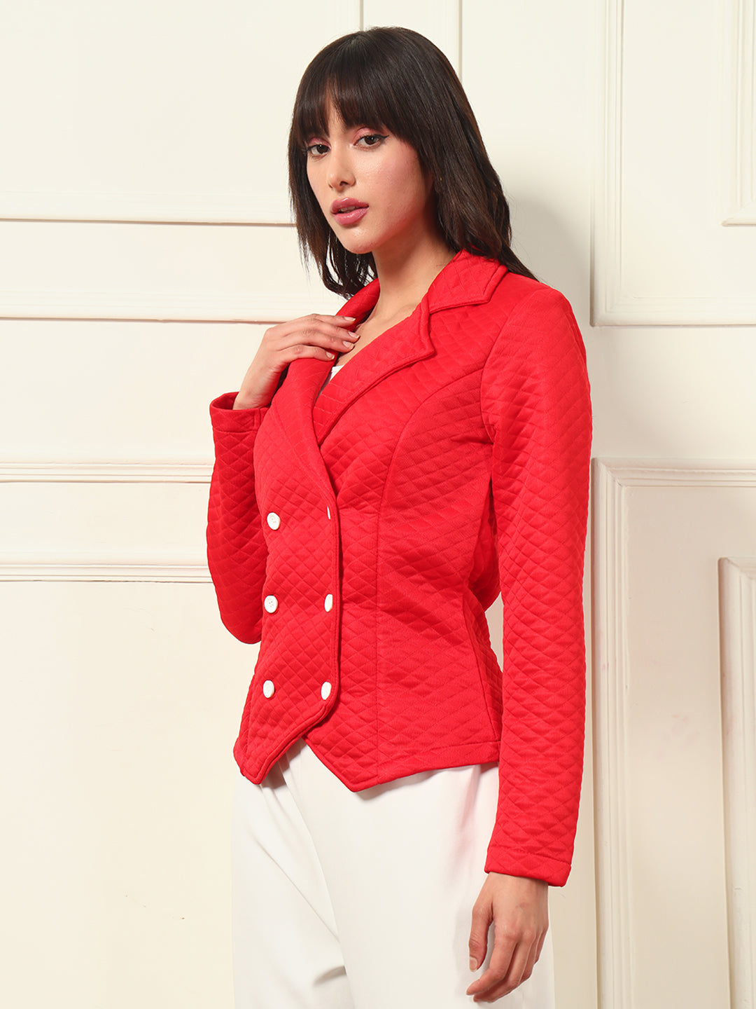 TANDUL Women Elegant Red Blazer