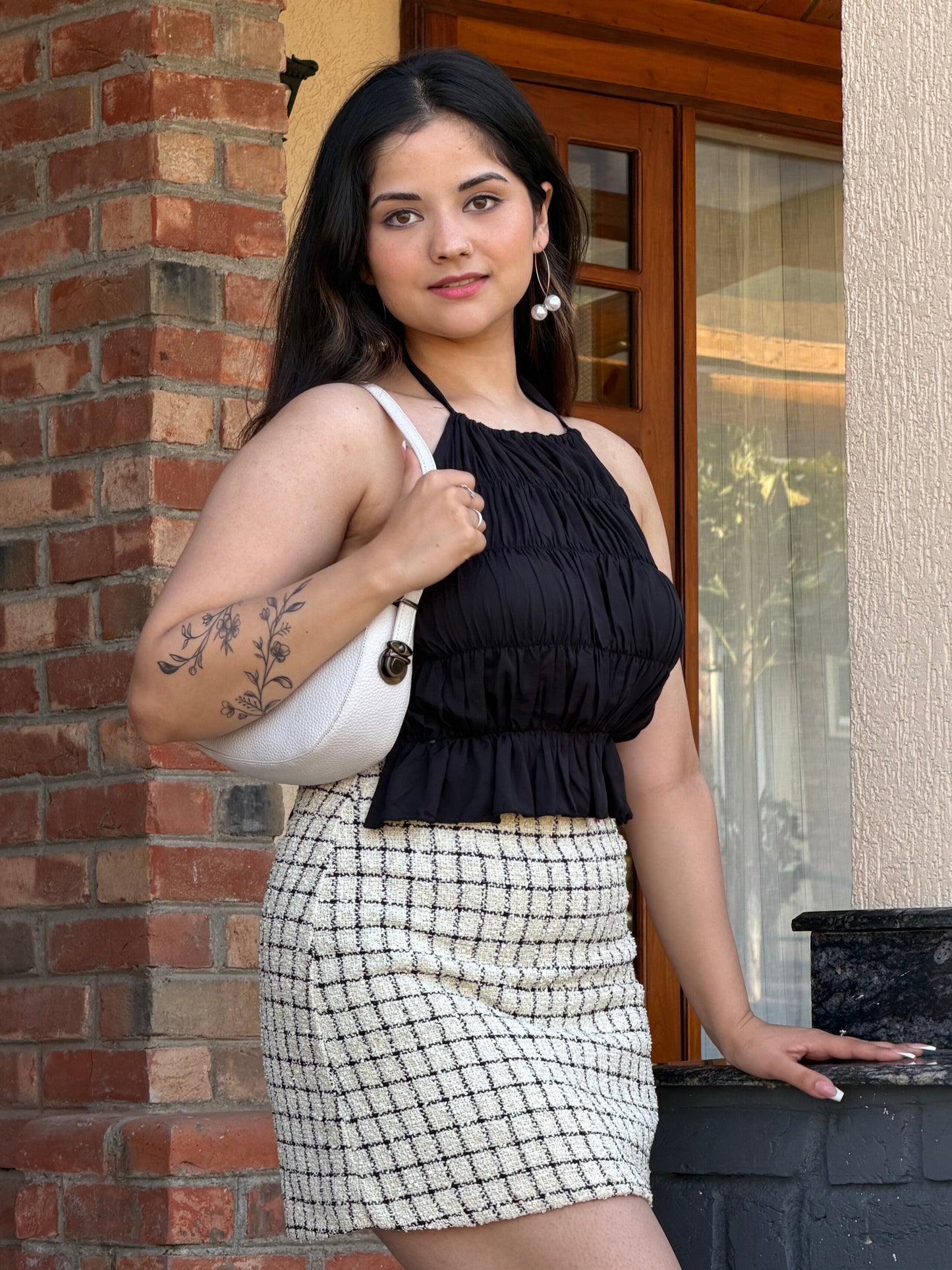 TANDUL Women Elegant Black Crop Top