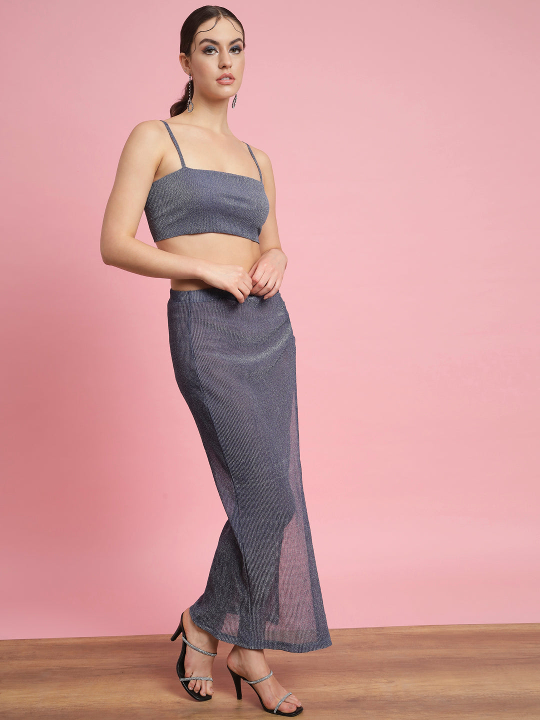 Women Two Piece Dress Grey Dress