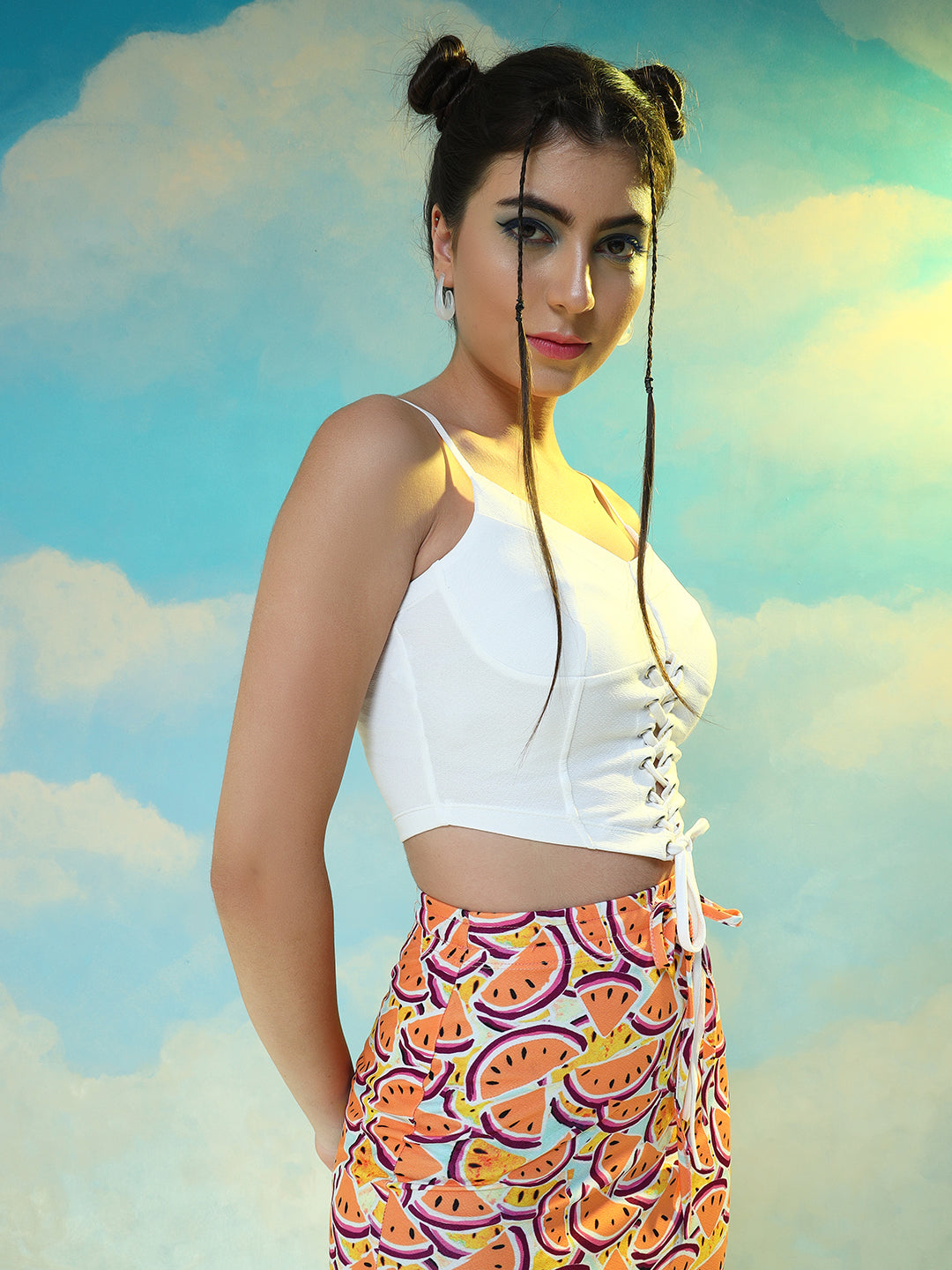 TANDUL  Casual Sleeveless Solid Women White Top