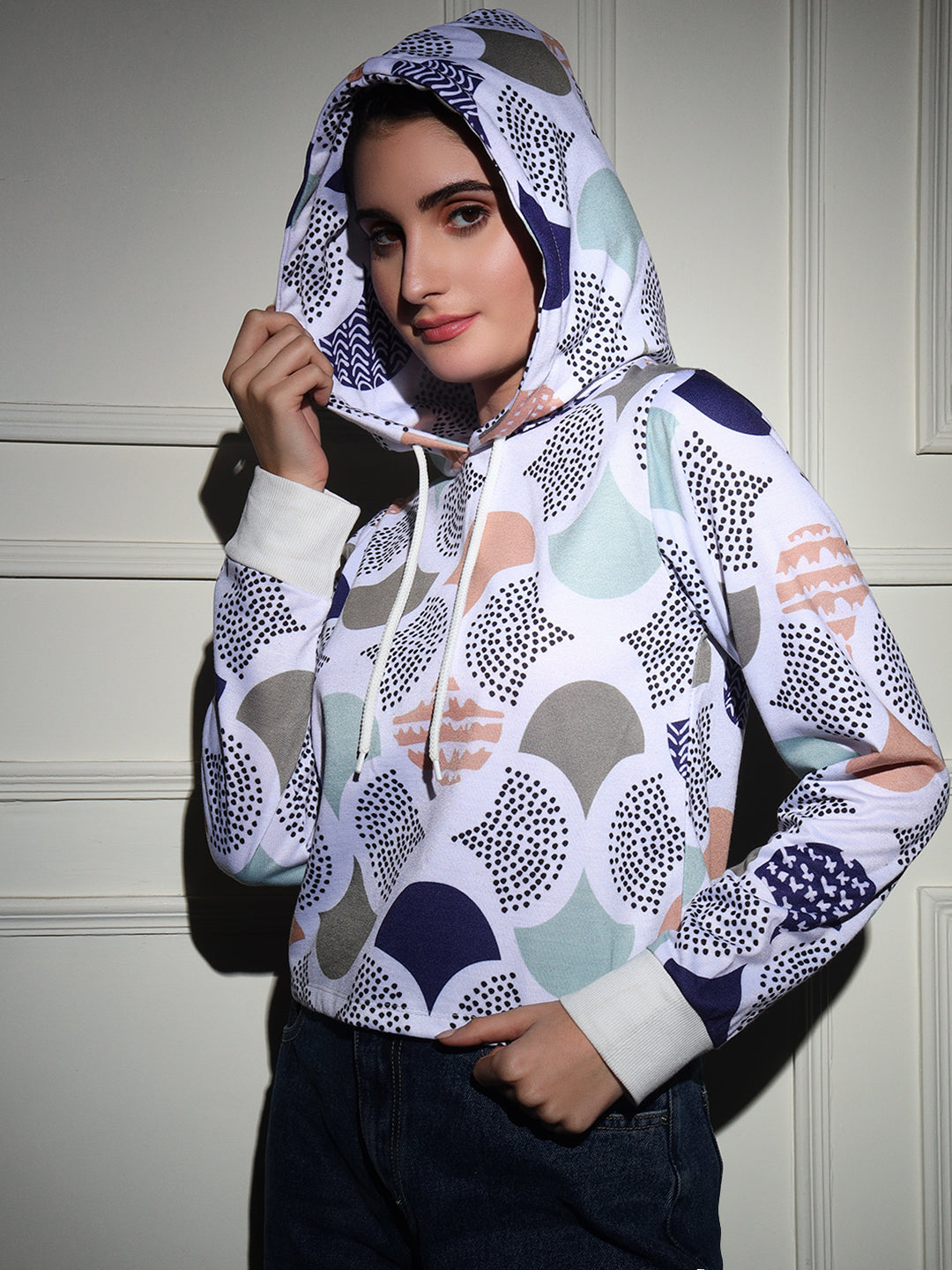 TANDUL  Women Full Sleeve Printed Hooded Sweatshirt