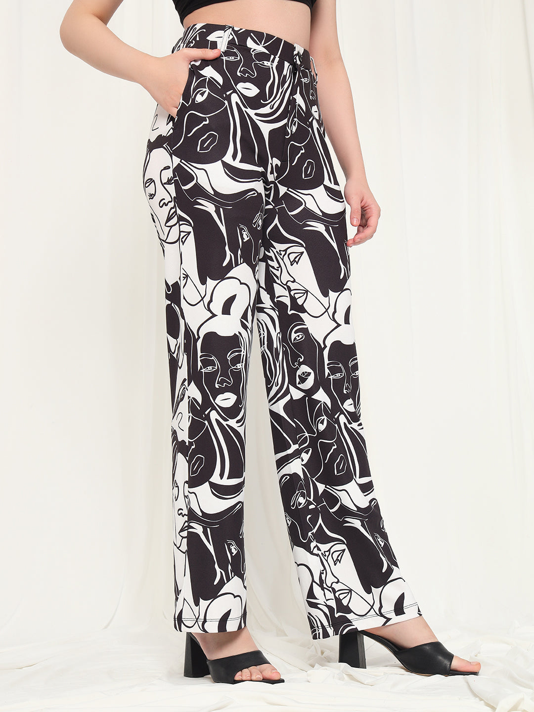 TANDUL  Women Regular Fit Black Lycra Blend Trousers