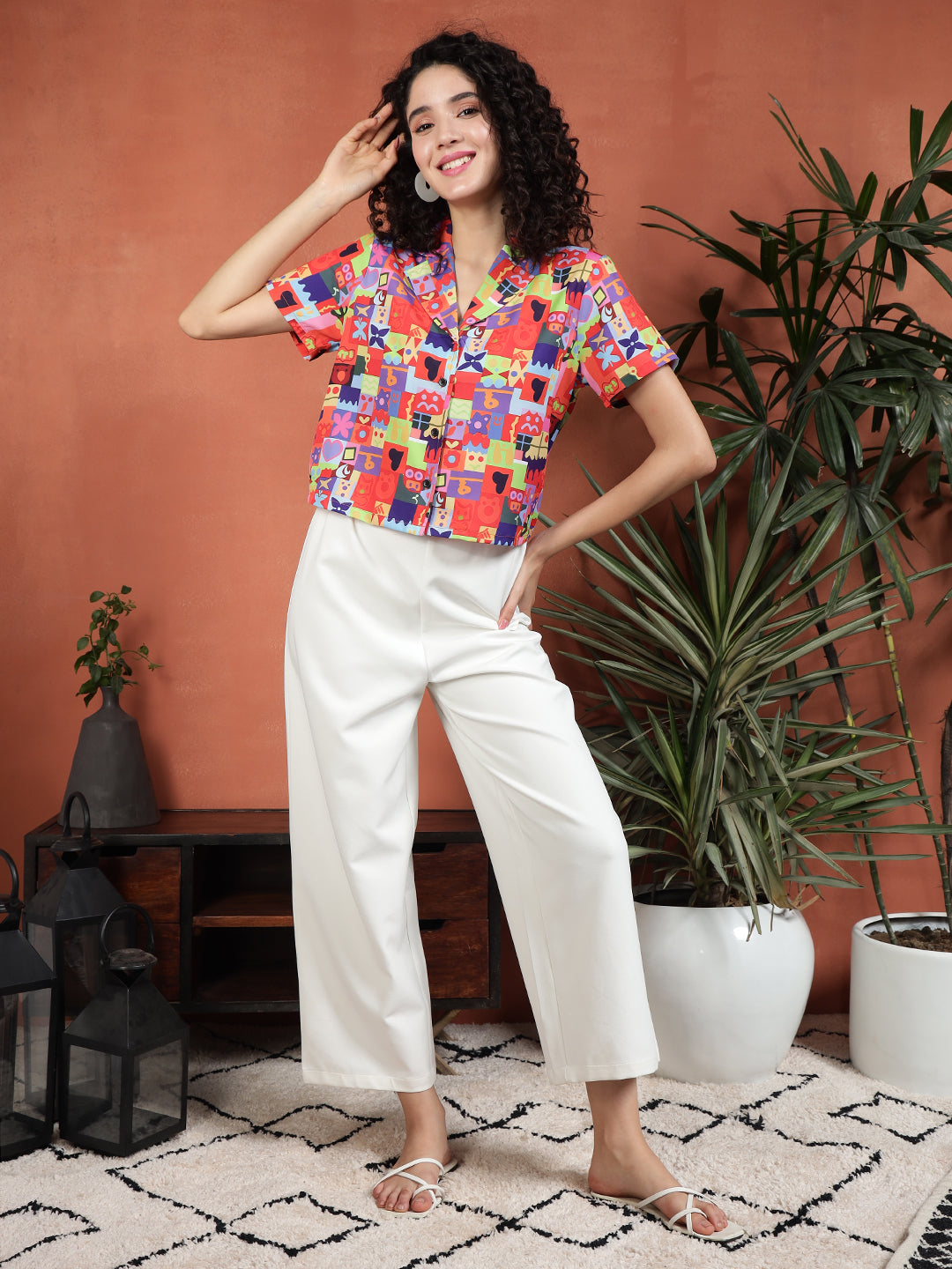 TANDUL Women Regular Fit Printed  Collared Casual Shirt