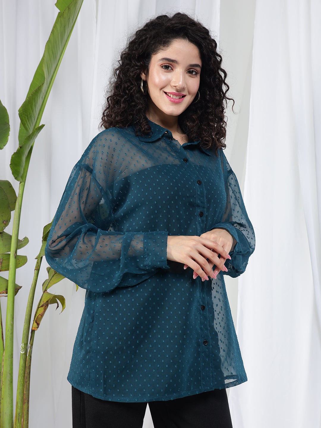 TANDUL Women Stylish Green Shirt