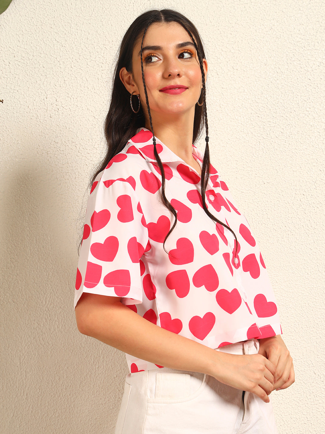 TANDUL Women Heart Printed Shirt