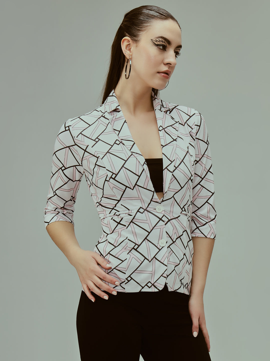 TANDUL  Women Printed Single Breasted Casual Blazer