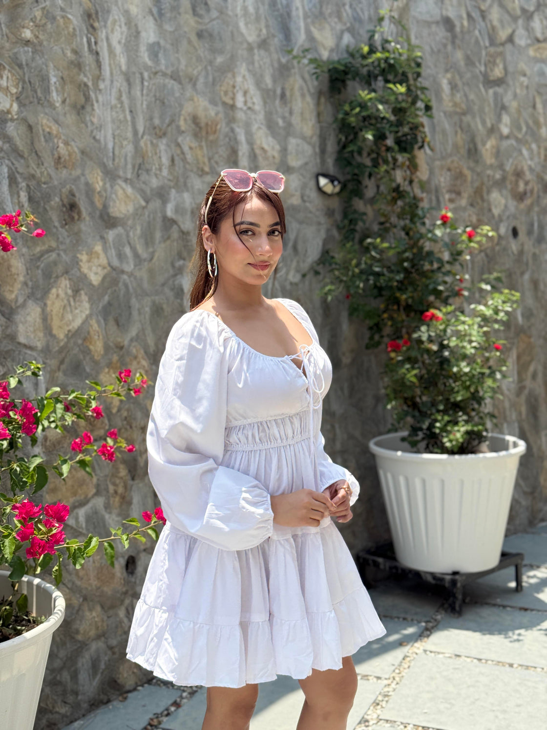 TANDUL Women White  Solid Flared Dress