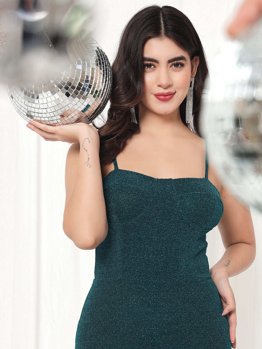 TANDUL  Women Bodycon Dark Green Dress