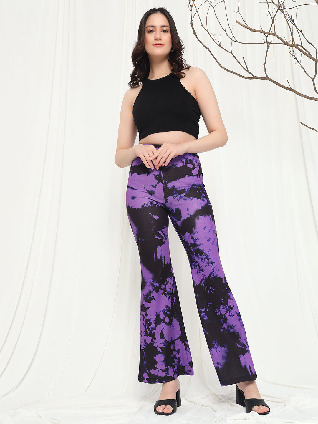 TANDUL  Women Regular Fit Purple Lycra Blend Trousers