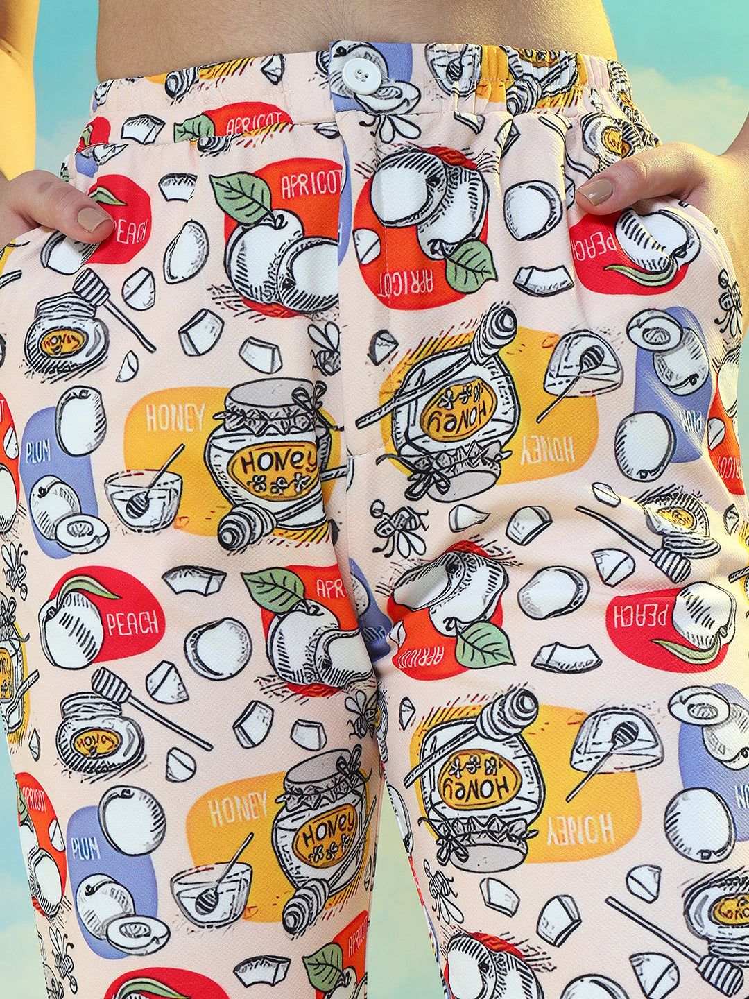 TANDUL  Women Regular Fit Multicolor Lycra Blend Trousers