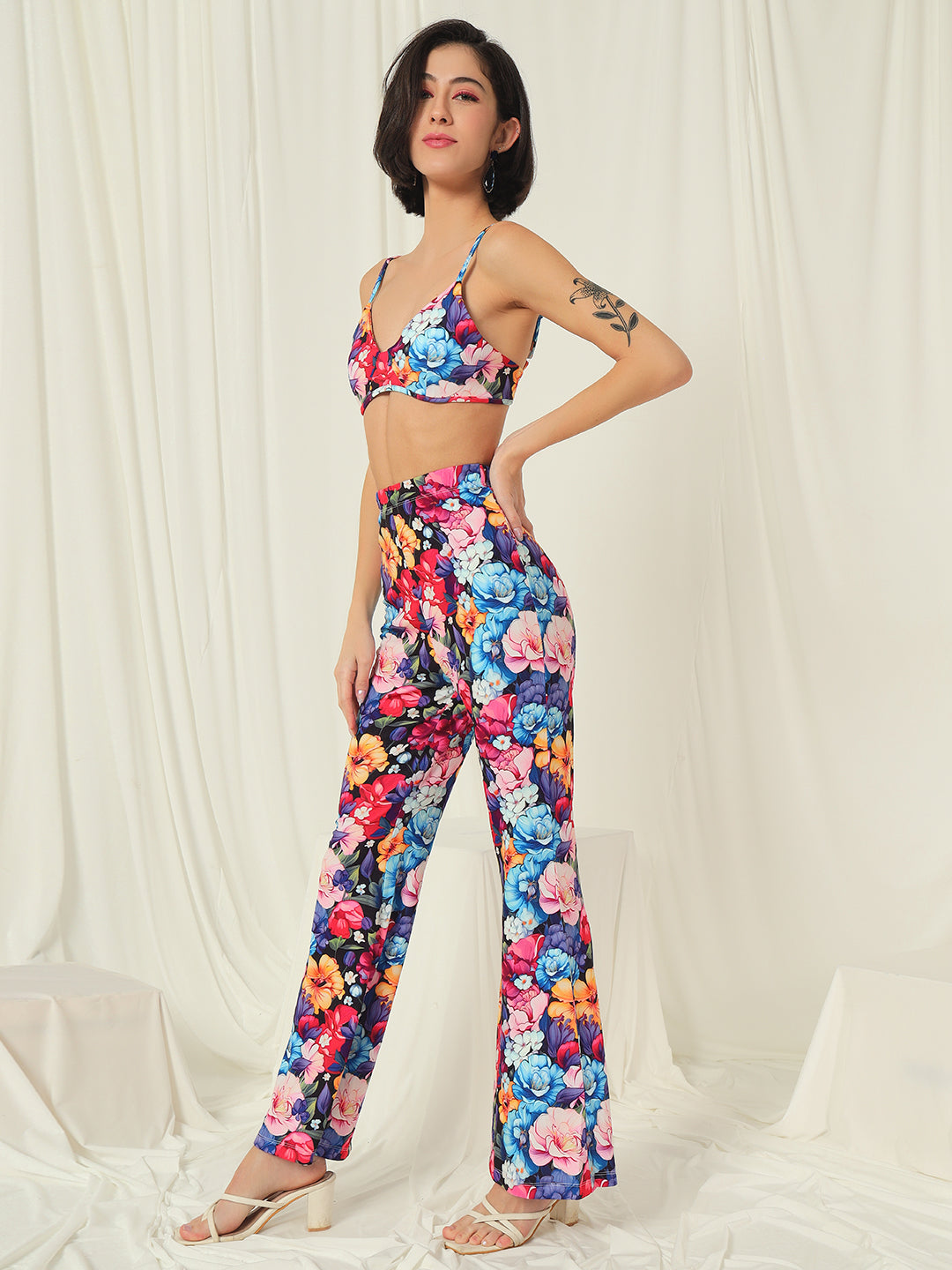 TANDUL Top Palazzos Co-ords Set