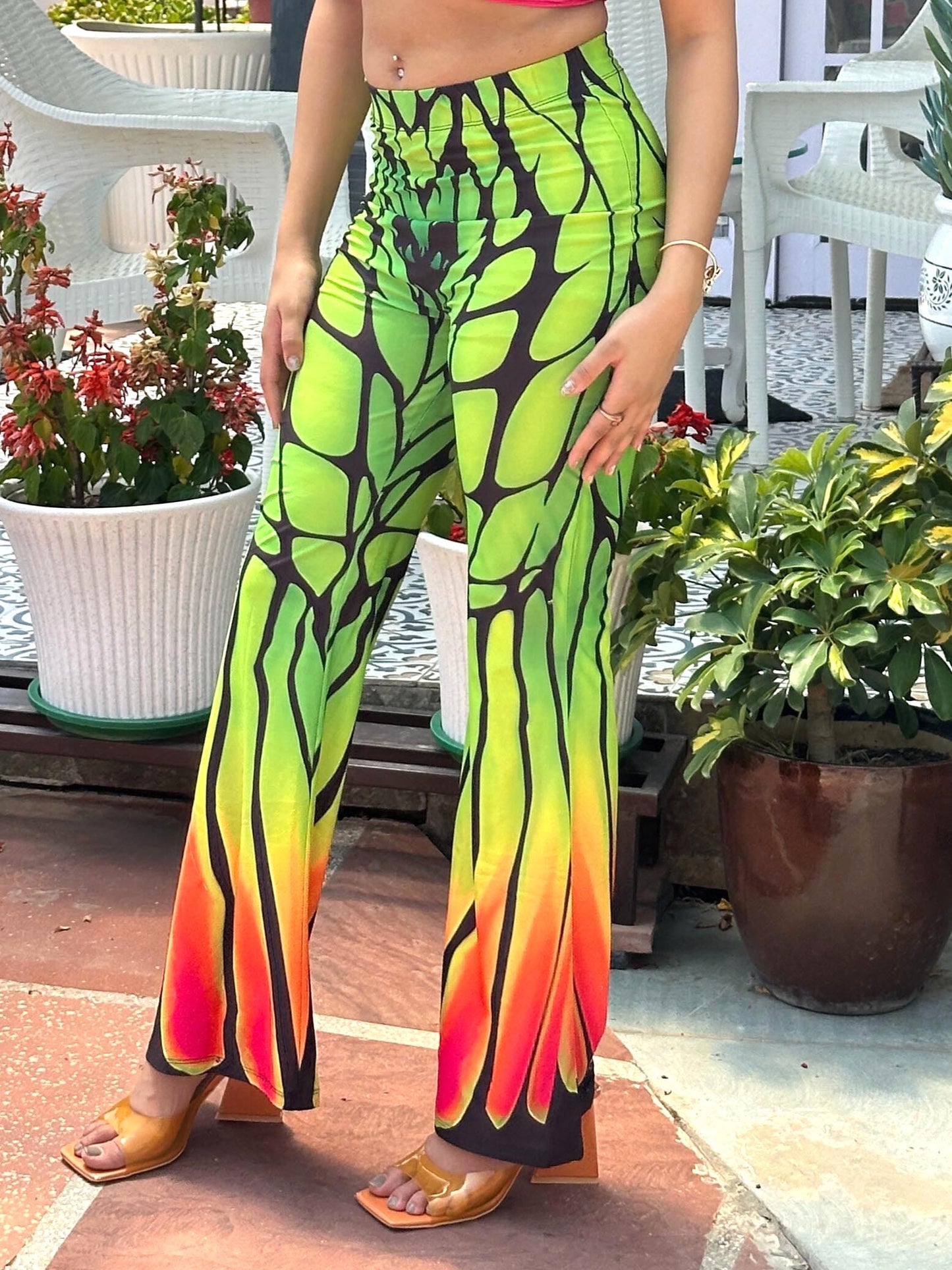 TANDUL Women Butterfly Printed Flared Trouser