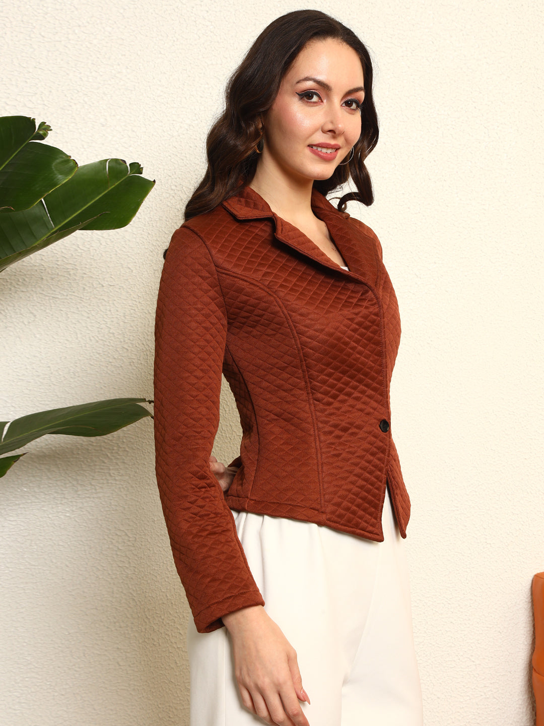 TANDUL Women Elegant Brown Blazer