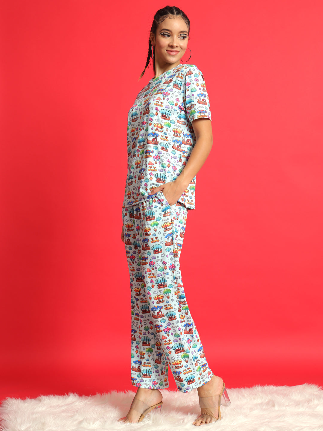 TANDUL  Women Top & Pyjama Set Multicolor Printed