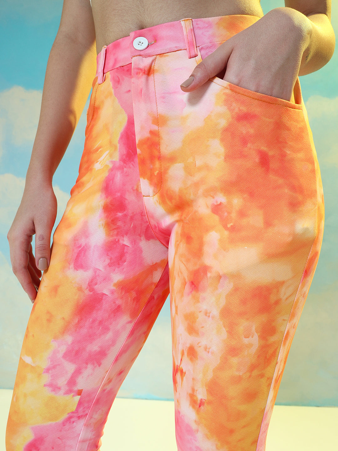 TANDUL  Women Regular Fit Multicolor Lycra Blend Trousers