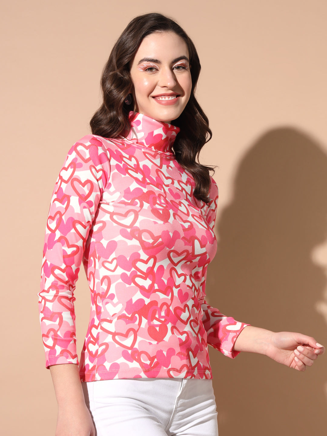 TANDUL Women Printed High Neck Multicolor Sweater