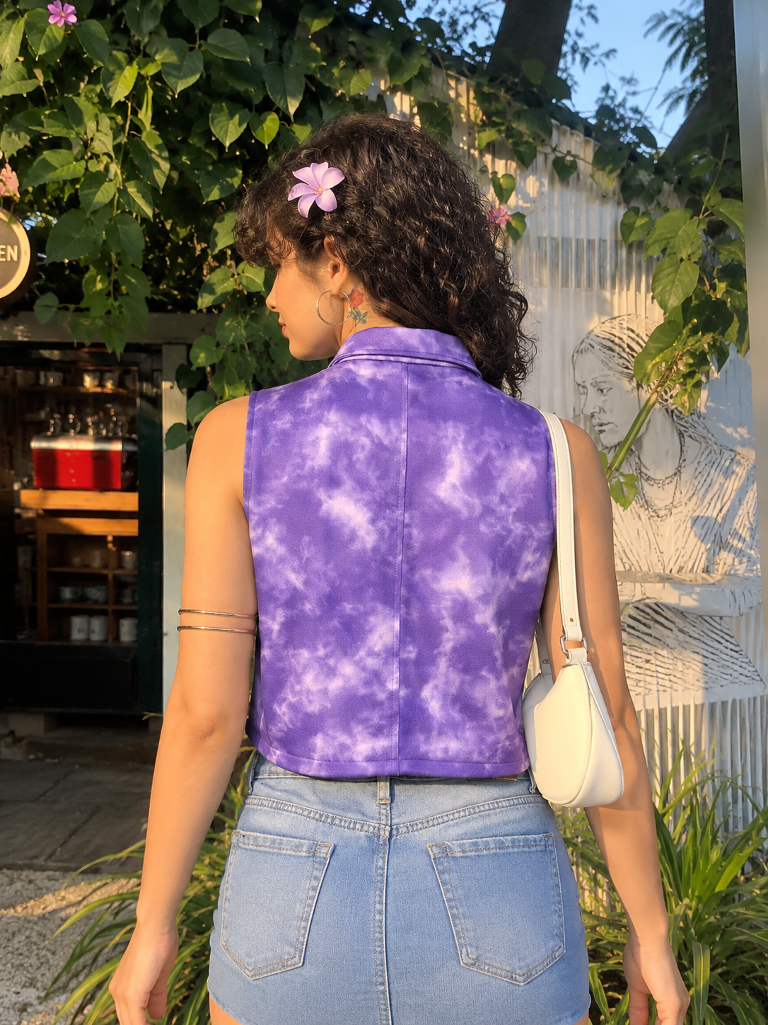TANDUL Women Purple Tie-dye Winter Jacket