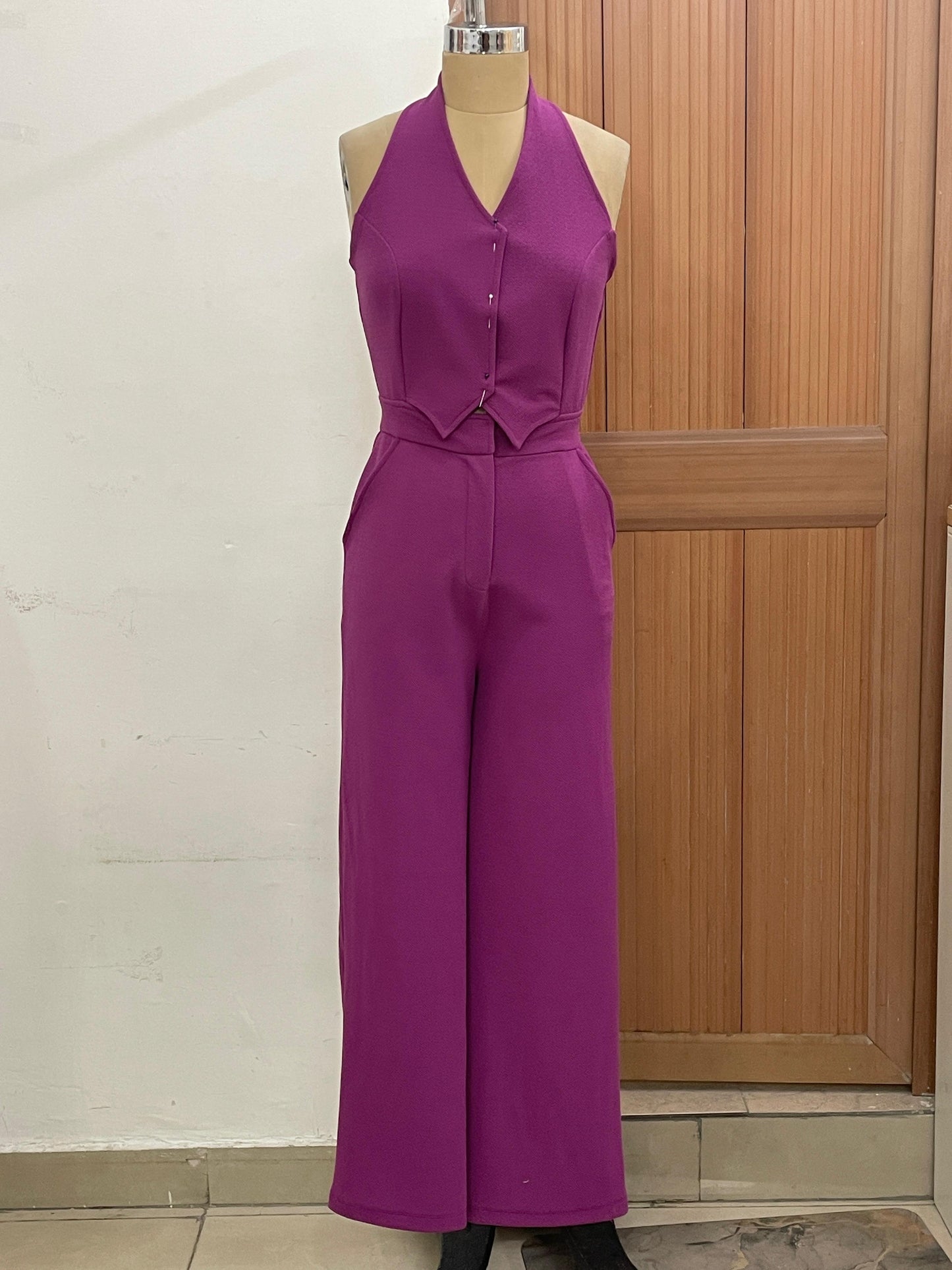 TANDUL Women Regular Fit Solid Purple Jumpsuit