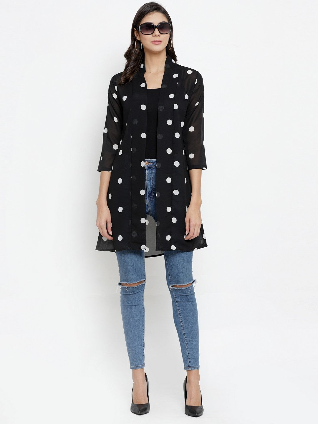 Women 3/4th Sleeve Multicolor Shrug