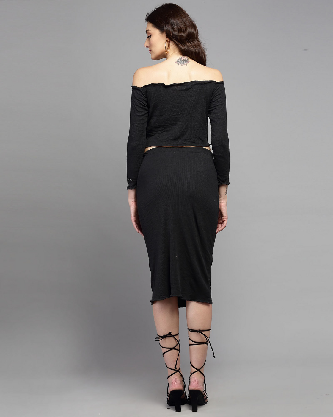 Women Two Piece Dress Black Dress