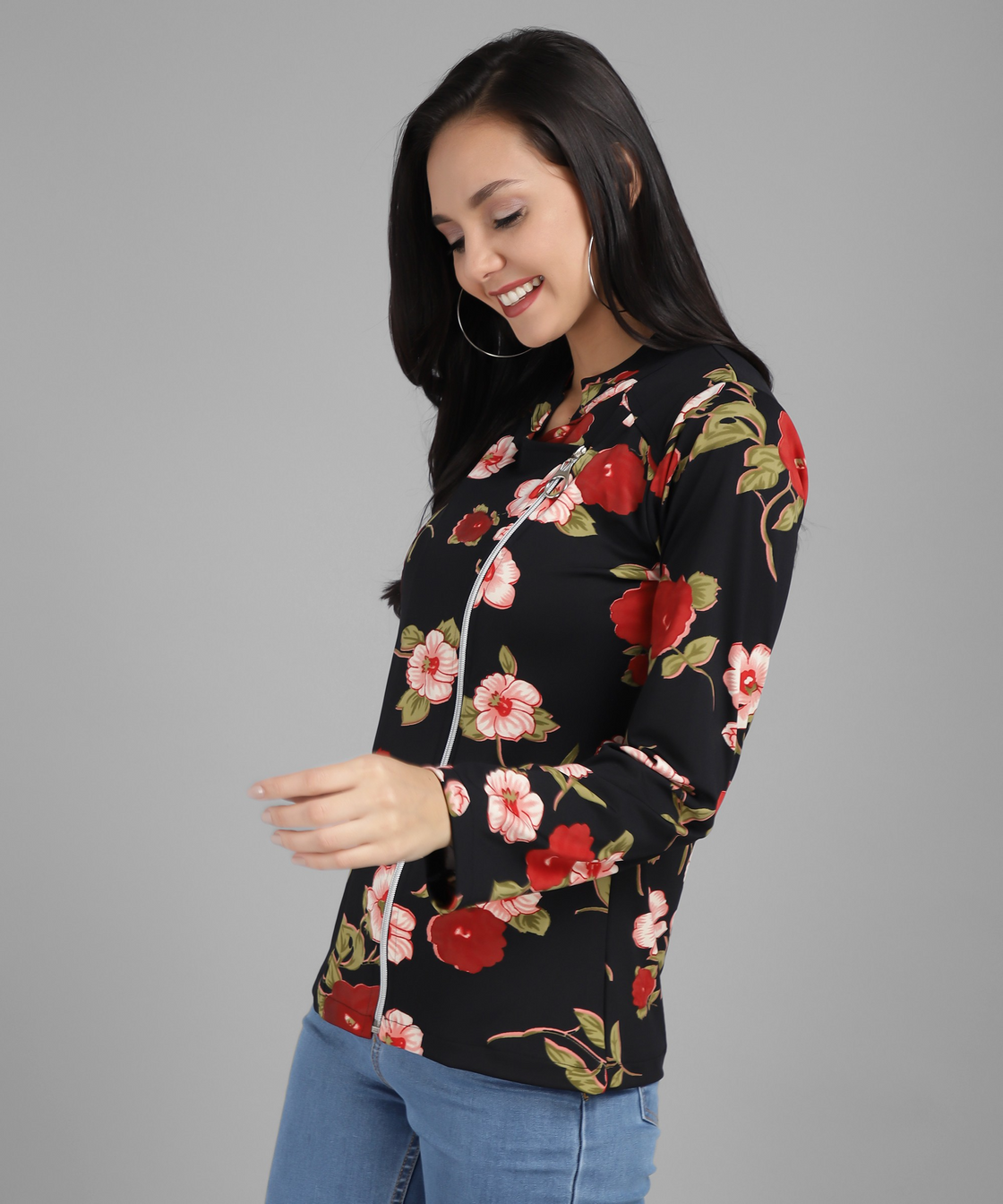 Women Printed Casual Jacket