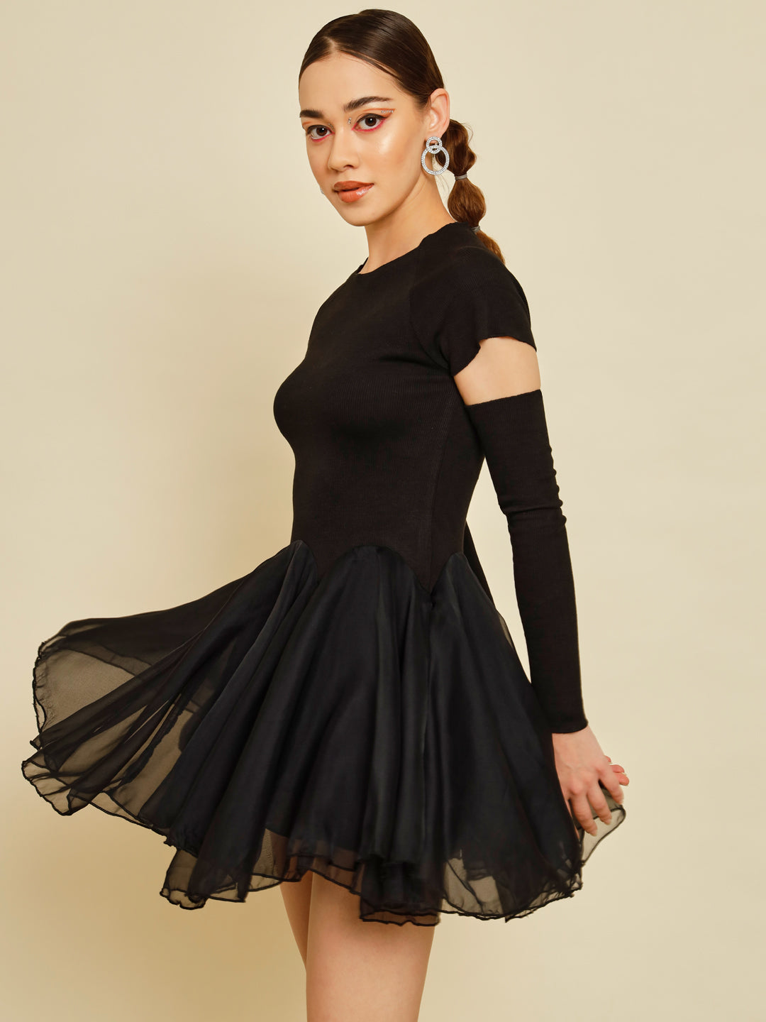 TANDUL  Women A-line Black Dress