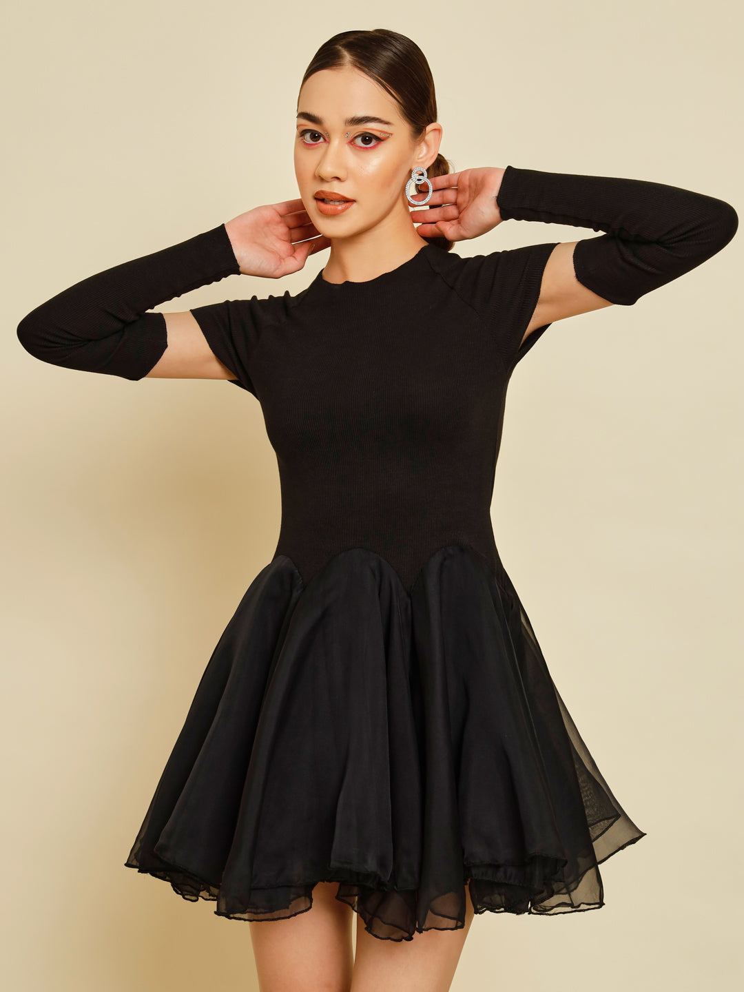 TANDUL  Women A-line Black Dress