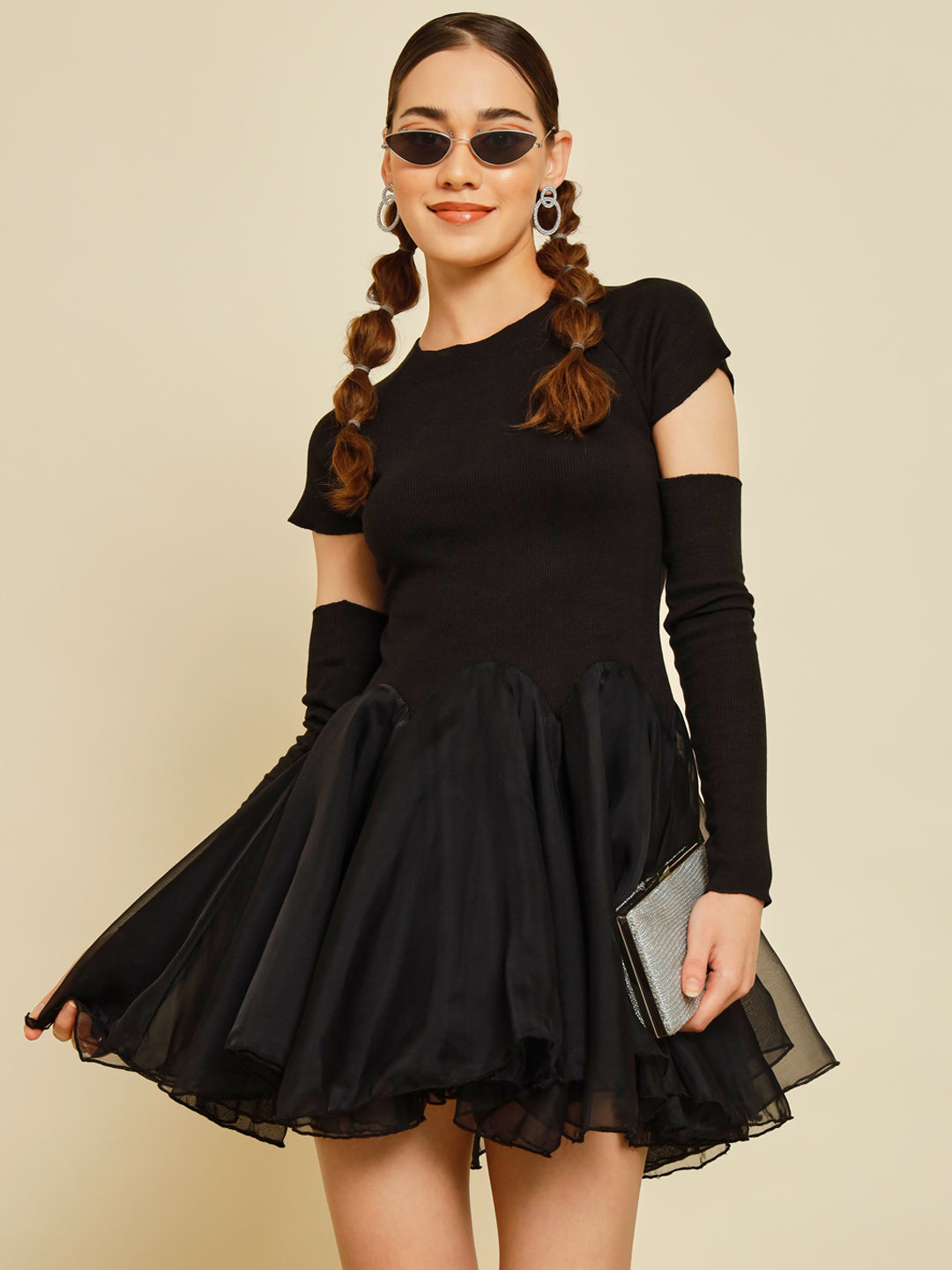 TANDUL  Women A-line Black Dress