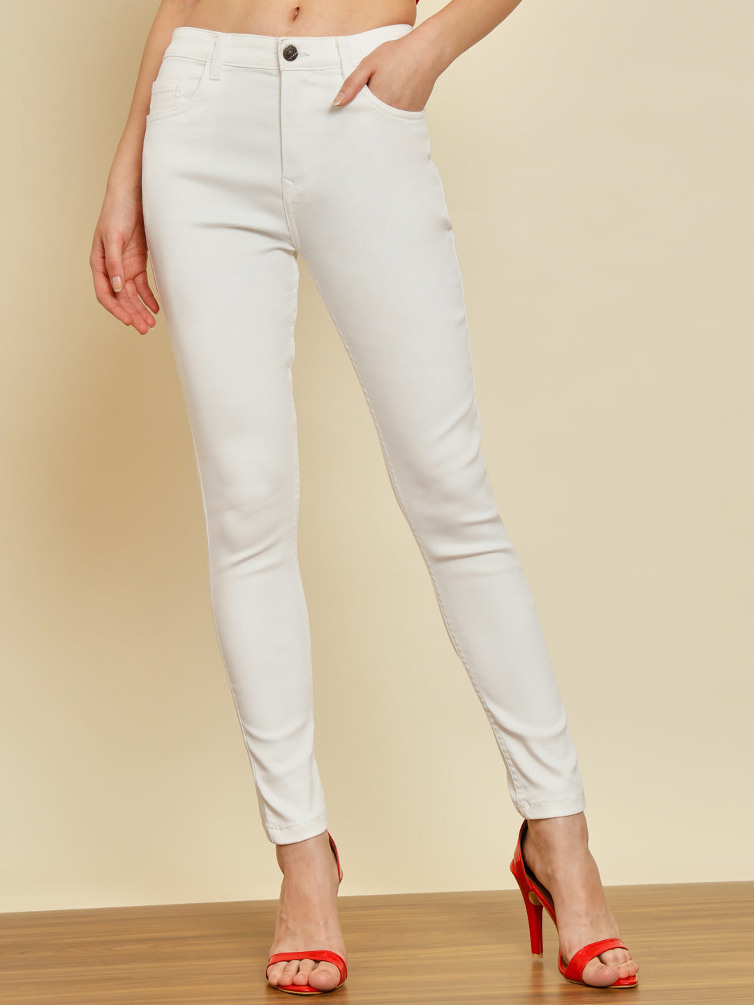 TANDUL  Women Regular Mid Rise White Jeans