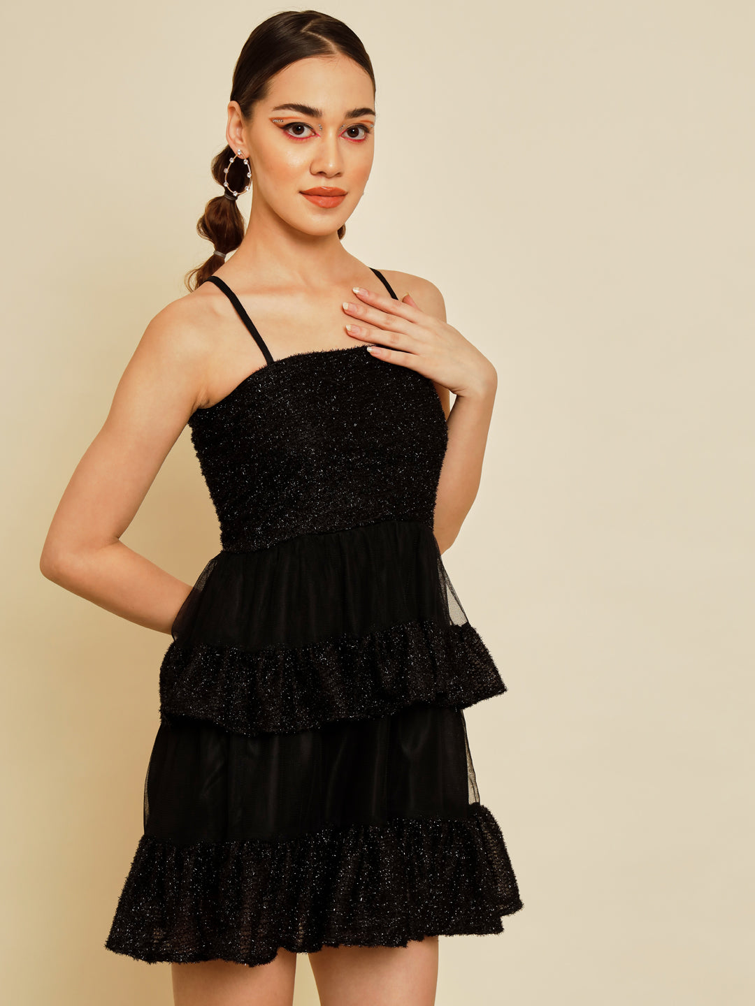 TANDUL Women A-line Black Dress