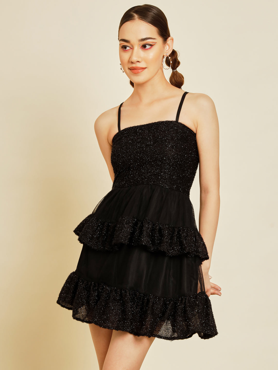 TANDUL Women A-line Black Dress