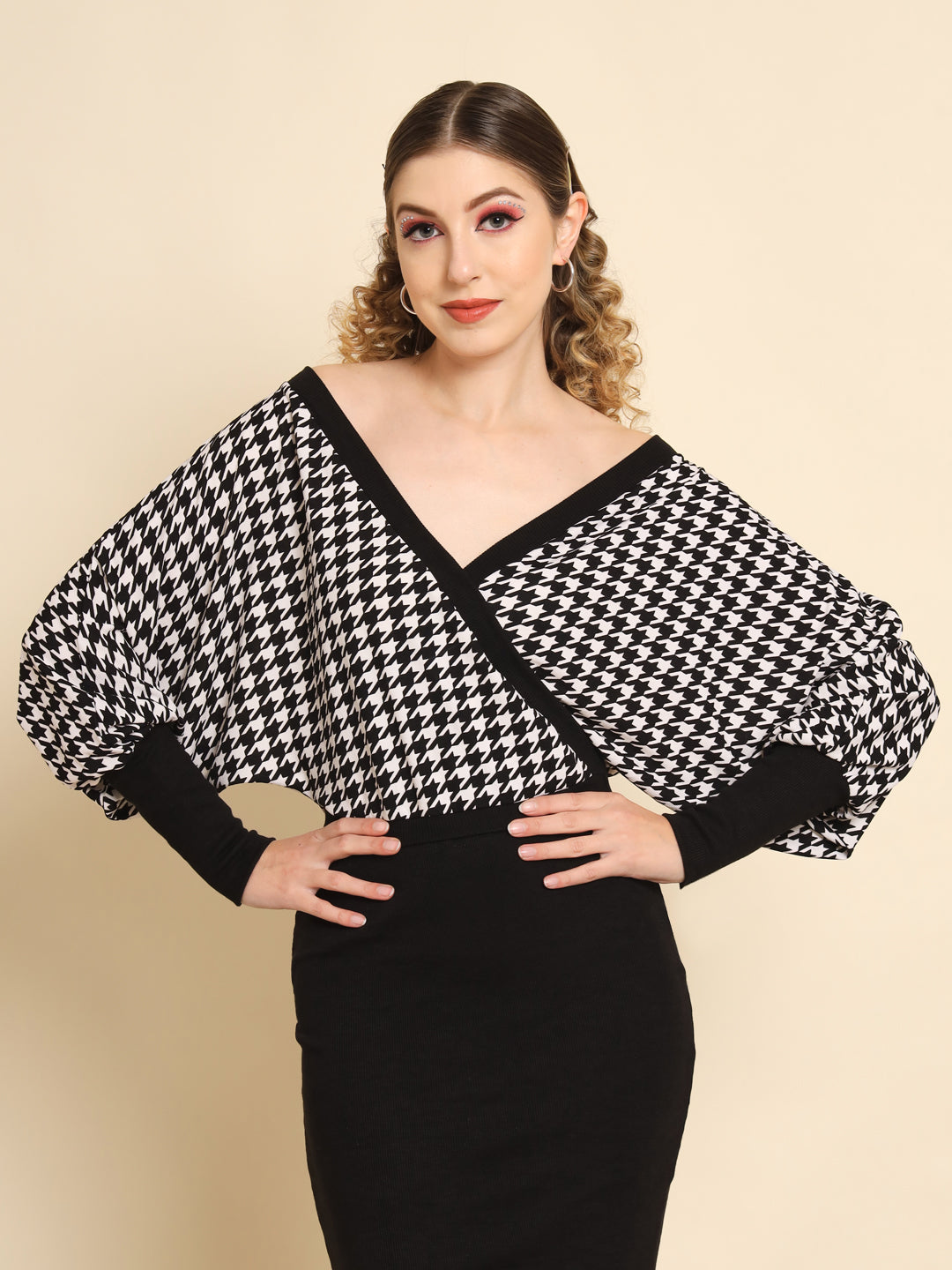 TANDUL  Casual Batwing Sleeves Printed Women Multicolor Top